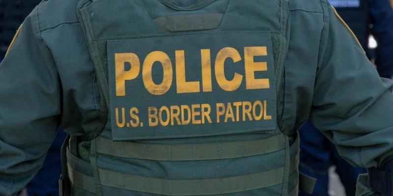 A U.S. Border Patrol body armor vest emblazoned with U.S. Border Patrol and police