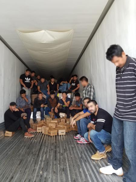 Laredo Sector Border Patrol agents discovered 47 illegal aliens in a tractor trailer at the Interstate 35 checkpoint