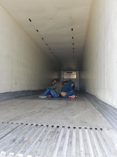 Border Patrol agents apprehend 25 undcoumented aliens within a tractor trailer during an inspection at the Interstate 35 checkpoint