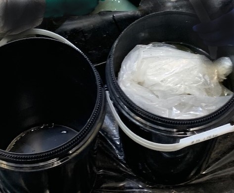 Container filled with 74 pounds of methamphetamine seized by CBP officers at Hidalgo International Bridge