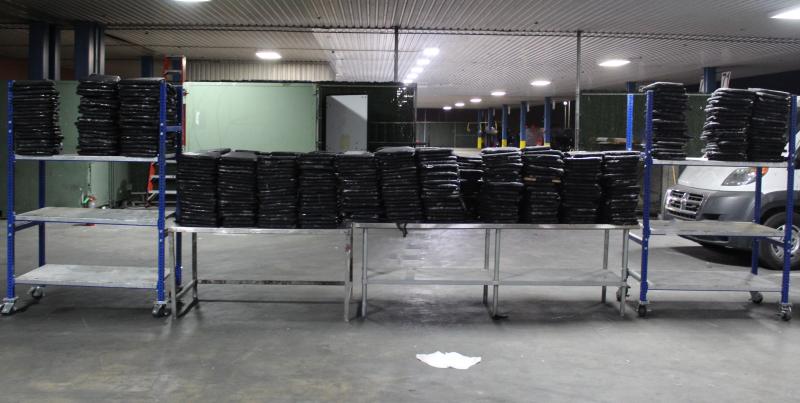Packages containing nearly 1,571 pounds of marijuana seized by CBP officers at World Trade Bridge