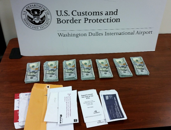 Dulles CBP officers seized $20,211 from an Ethiopia-bound couple on Saturday.