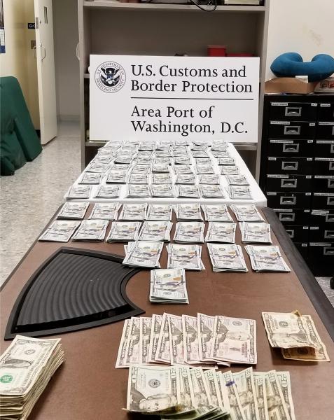 Customs and Border Protection officers seized nearly $340,000 in unreported currency at Washington Dulles International Airport during September 9-17, 2020.