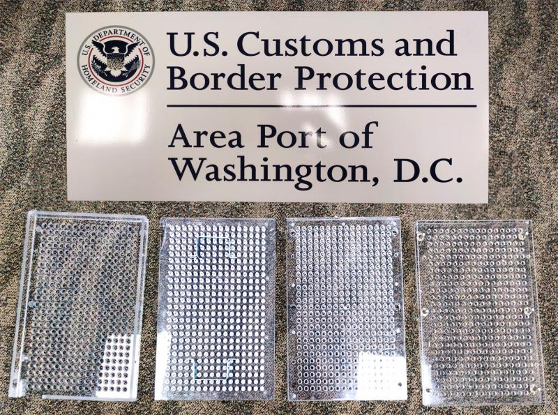 Customs and Border Protection officers seized an encapsulating machine March 7, 2020, that arrived in an express delivery parcel at Washington Dulles international Airport February 28, 2020.