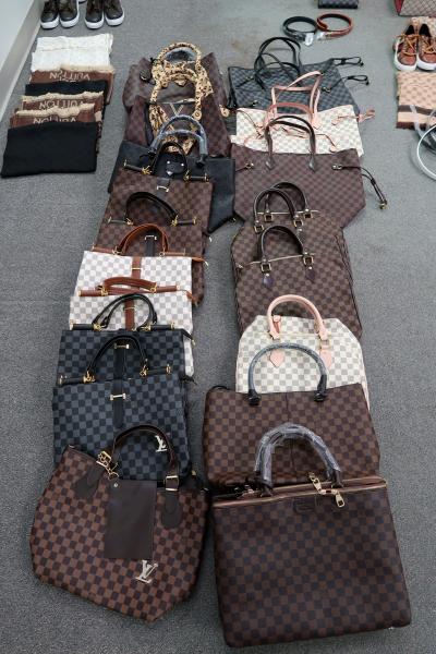 Counterfeit designer brand handbags that CBP officers seized January 17.