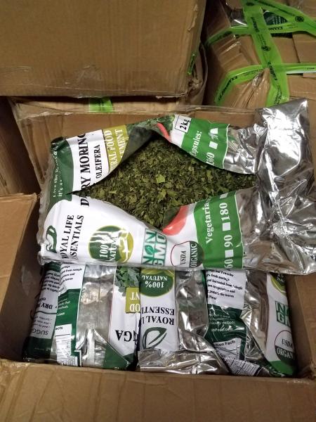 CBP officers seized 410 pounds of khat in air cargo at Washington Dulles International Airport February 25, 2019.