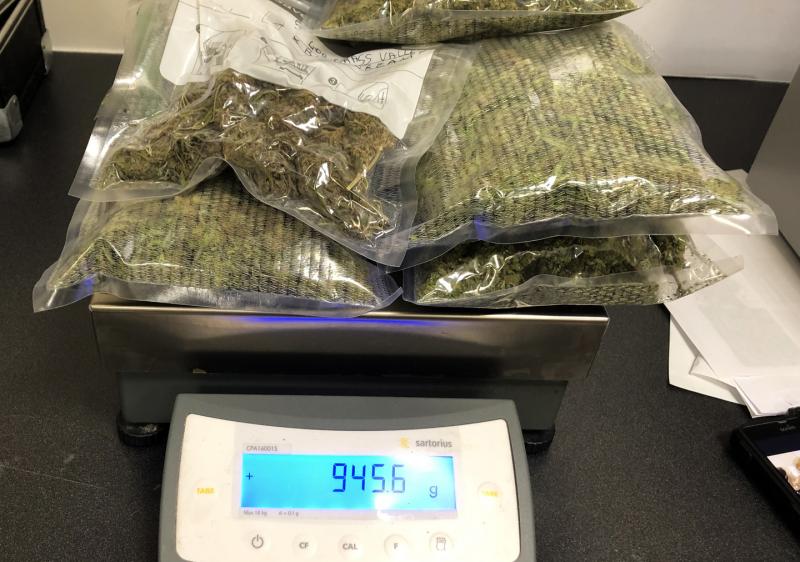 CBP officers at Washington Dulles International Airport seized 945 grams of marijuana and 68 grams of hashish being shipped to Belgium November 28, 2019.