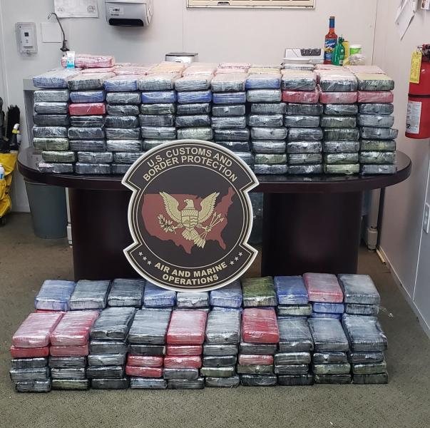 A display of the cocaine seized in Cabo Rojo. 