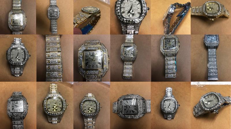 Counterfeit watches seized for Intellectual Property Rights violations at the Rochester, N.Y. Port of Entry.