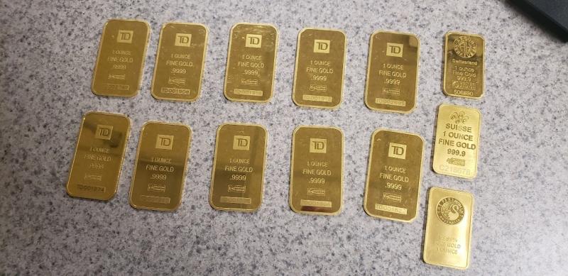 More than $28,000 worth of gold bars discovered on Chinese nationally illegally entering the United States in Maine. 