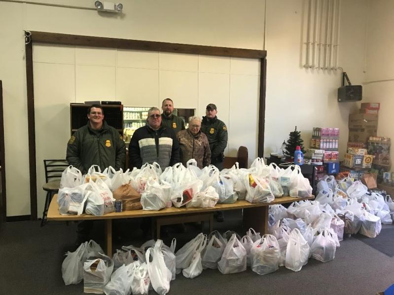 Houlton Explorer Post 1820 collected 1,820 pounds of food donations for a local food pantry on October 31, 2020.  Photo: USBP Houlton Sector 