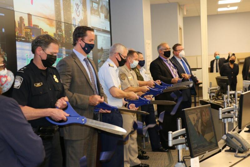 Ribbon-cutting ceremony for the new JIOCC in South Florida.