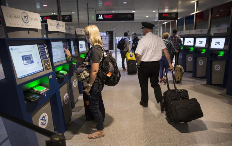 Global Entry kiosks at Boston Logan International Airport