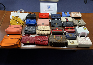 U.S. Customs and Border Protection officers in Wilmington, Del., seized over $150,000 in counterfeit luxury handbags on September 20, 2024. The shipment of 26 handbags arrived from China and were destined to an address in Newark, Del.